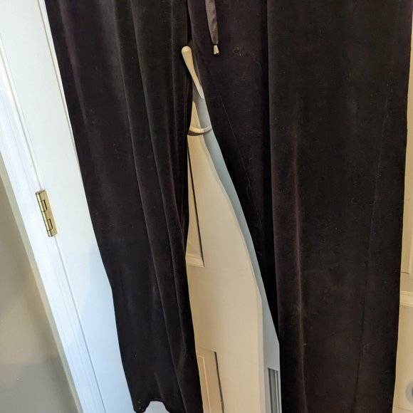 Ladies Black Velour Lounge Pant Drawstring 30-in Inseam Charter Club Petite P/P - Picture 4 of 8